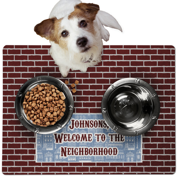 Custom Housewarming Dog Food Mat - Medium w/ Name or Text