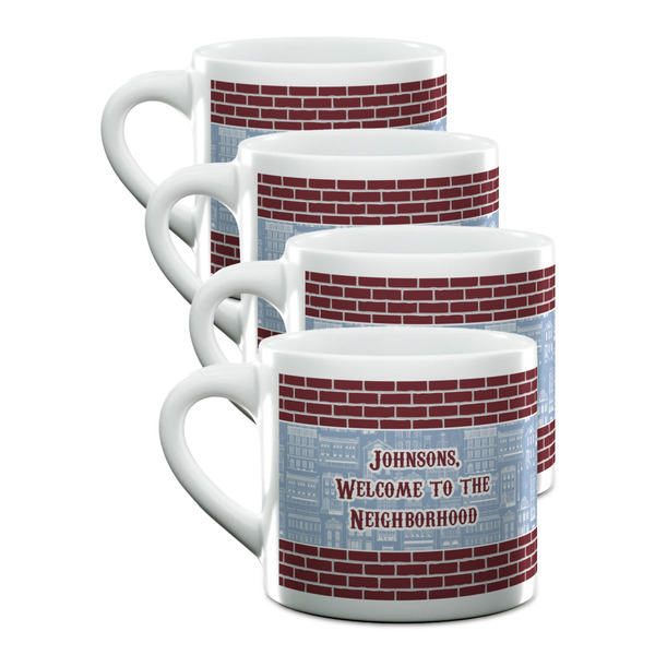Custom Housewarming Double Shot Espresso Cups - Set of 4 (Personalized)