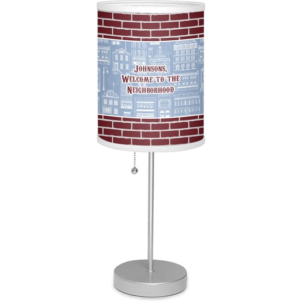 Custom Housewarming 7" Drum Lamp with Shade Linen (Personalized)