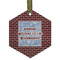Housewarming Flat Glass Ornament - Hexagon w/ Name or Text