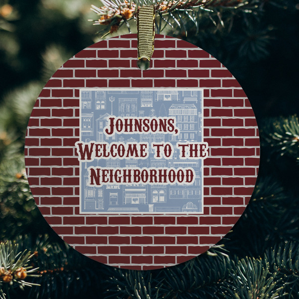 Housewarming Frosted Glass Ornament - Round (Lifestyle)