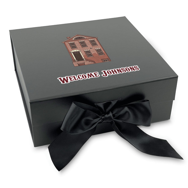 Custom Housewarming Gift Box with Magnetic Lid - Black (Personalized)