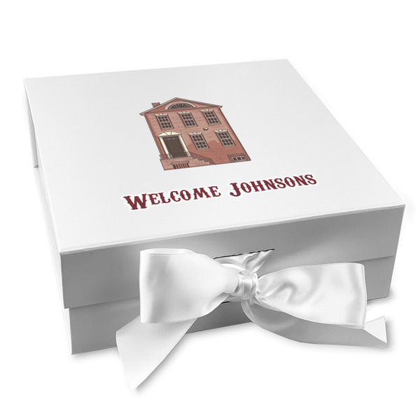 Custom Housewarming Gift Box with Magnetic Lid - White (Personalized)