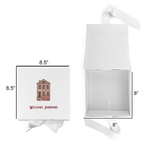 Housewarming Gift Boxes with Magnetic Lid - White - Open & Closed