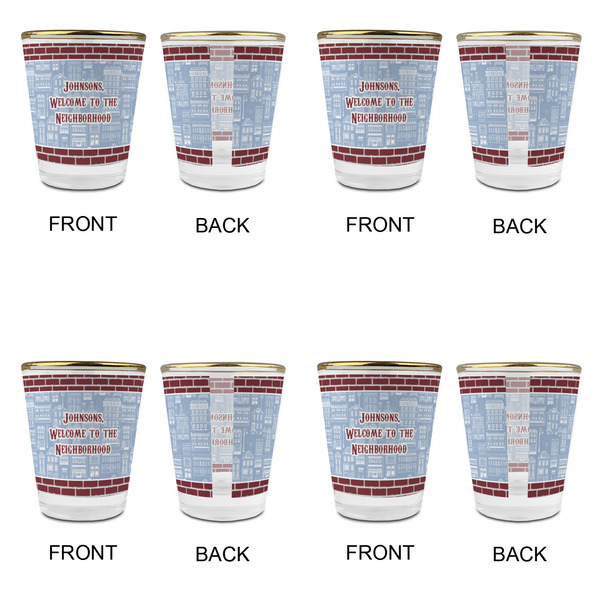 Housewarming Glass Shot Glass - with gold rim - Set of 4 - APPROVAL