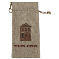 Housewarming Large Burlap Gift Bag - Front (Personalized)