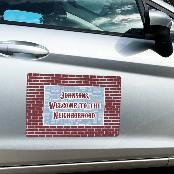 Housewarming Large Rectangle Car Magnets- In Context