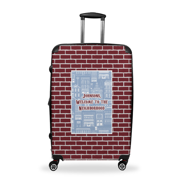 Custom Housewarming Suitcase - 28" Large - Checked w/ Name or Text
