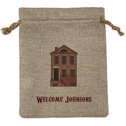 Housewarming Medium Burlap Gift Bag - Front (Personalized)