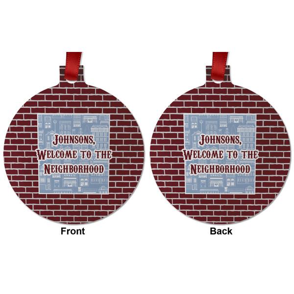 Housewarming Metal Ball Ornament - Front and Back