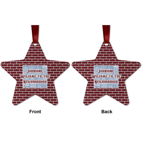 Housewarming Metal Star Ornament - Front and Back