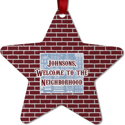 Housewarming Metal Star Ornament - Double Sided w/ Name or Text