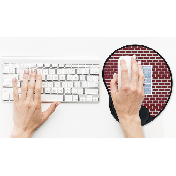 Housewarming Mouse Pad with Wrist Rest - LIFESYTLE 2 (in use)
