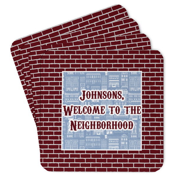 Custom Housewarming Paper Coasters w/ Name or Text