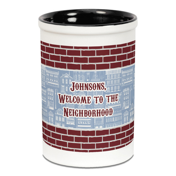 Custom Housewarming Ceramic Pencil Holders - Black