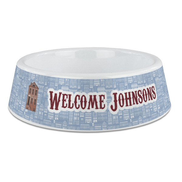 Custom Housewarming Plastic Dog Bowl - Large (Personalized)