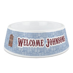 Housewarming Plastic Dog Bowl - Medium (Personalized)