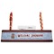 Housewarming Red Mahogany Nameplates with Business Card Holder - Straight