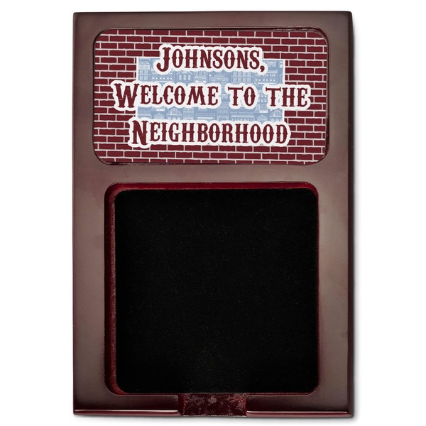 Housewarming Red Mahogany Sticky Note Holder - Flat