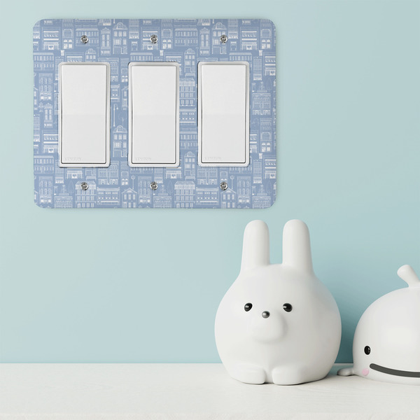 Housewarming Rocker Light Switch Covers - Triple - IN CONTEXT