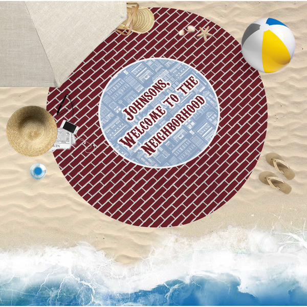 Housewarming Round Beach Towel Lifestyle