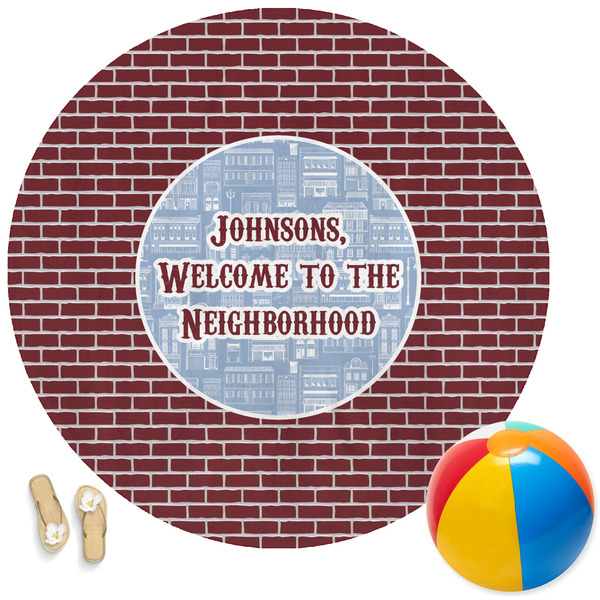 Custom Housewarming Round Beach Towel (Personalized)