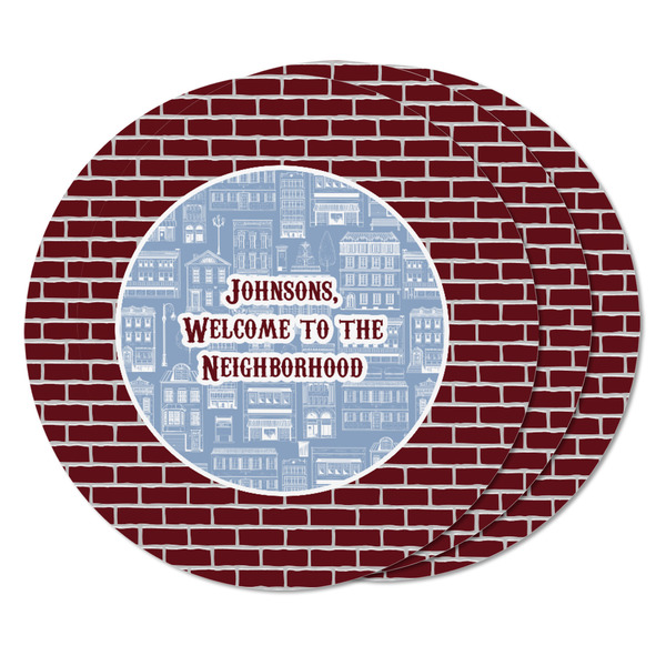 Housewarming Round Fridge Magnet - THREE