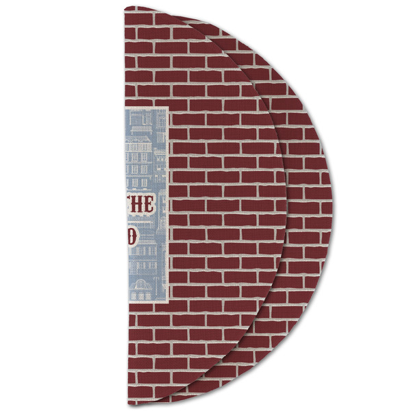 Housewarming Round Linen Placemats - HALF FOLDED (double sided)