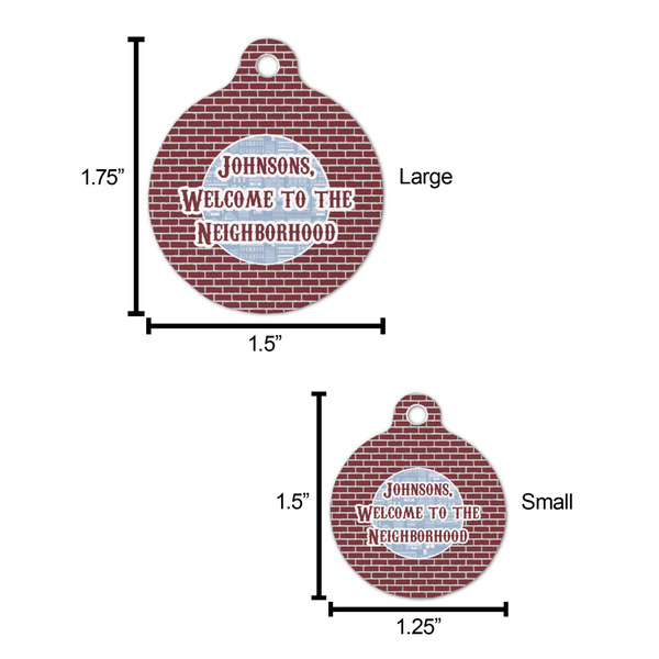 Housewarming Round Pet ID Tag - Large - Comparison Scale