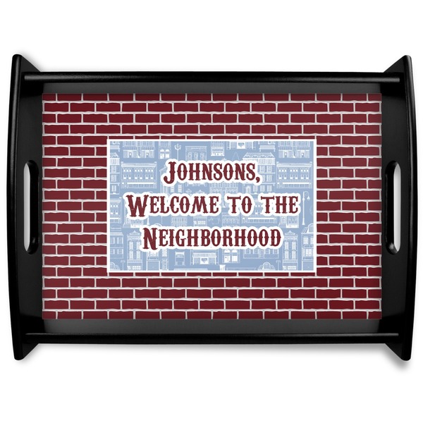 Custom Housewarming Black Wooden Tray - Large (Personalized)