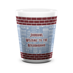 Housewarming Ceramic Shot Glass - 1.5 oz - White - Set of 4 (Personalized)