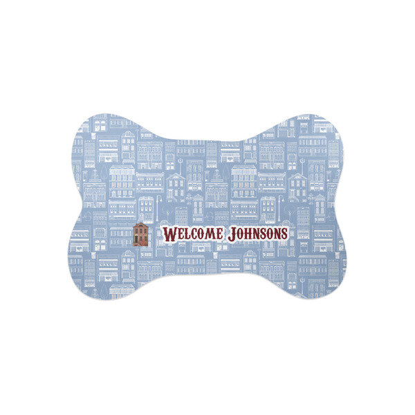 Custom Housewarming Bone Shaped Dog Food Mat (Small) (Personalized)