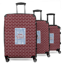Housewarming 3 Piece Luggage Set - 20" Carry On, 24" Medium Checked, 28" Large Checked (Personalized)
