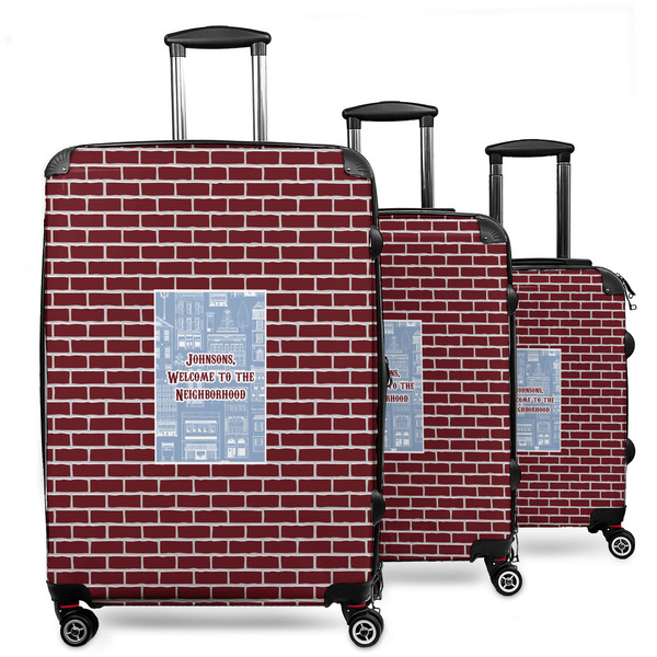 Custom Housewarming 3 Piece Luggage Set - 20" Carry On, 24" Medium Checked, 28" Large Checked (Personalized)
