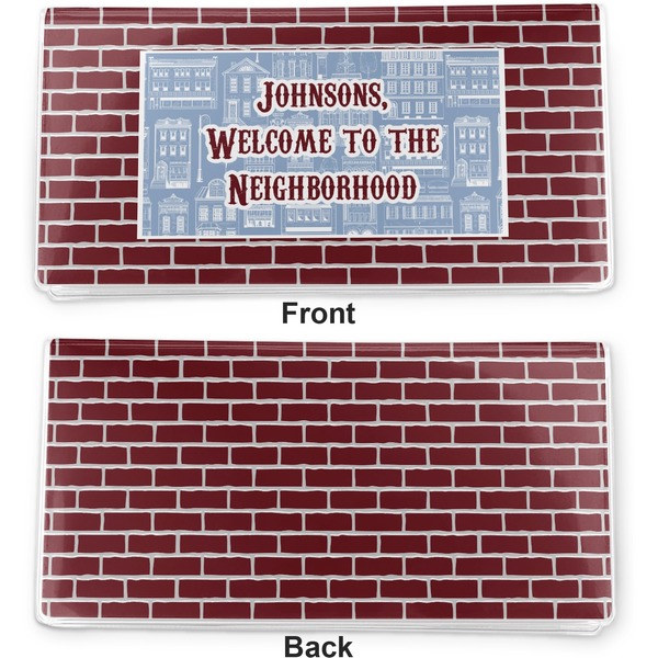 Housewarming Vinyl Check Book Cover - Front and Back