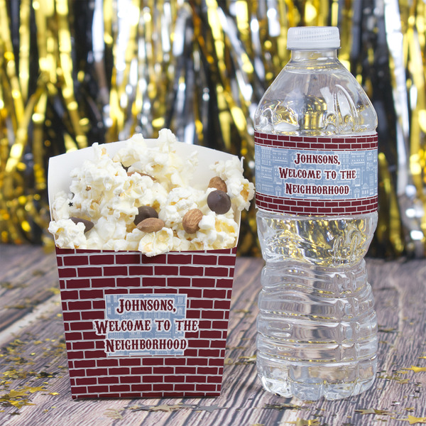 Housewarming Water Bottle Label - w/ Favor Box