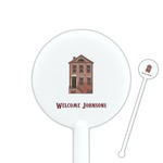Housewarming 5.5" Round Plastic Stir Sticks - White - Double Sided (Personalized)
