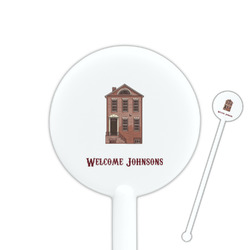 Housewarming 5.5" Round Plastic Stir Sticks - White - Double Sided (Personalized)