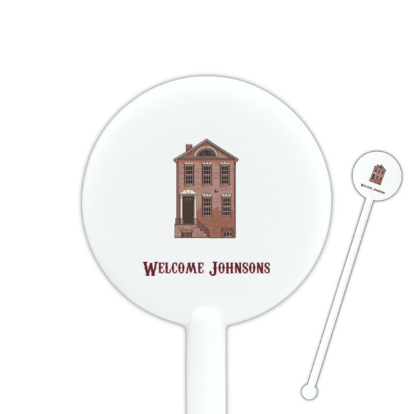 Custom Housewarming 5.5" Round Plastic Stir Sticks - White - Double Sided (Personalized)