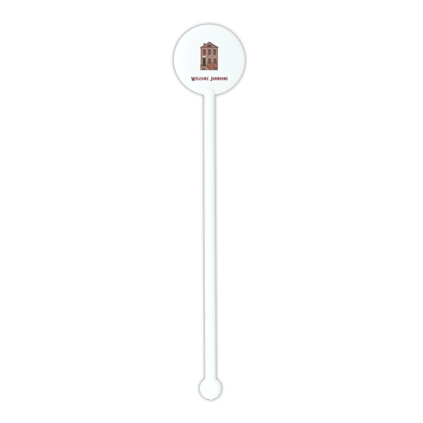 Housewarming White Plastic 5.5" Stir Stick - Round - Single Stick