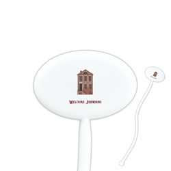Housewarming 7" Oval Plastic Stir Sticks - White - Double Sided (Personalized)