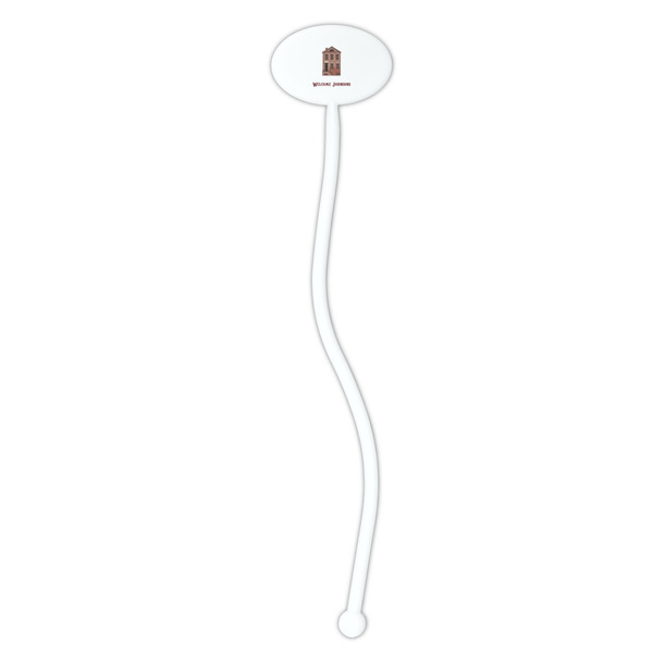 Housewarming White Plastic 7" Stir Stick - Oval - Single Stick