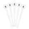 Housewarming White Plastic 7" Stir Stick - Round - Fan View