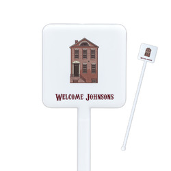 Housewarming Square Plastic Stir Sticks (Personalized)