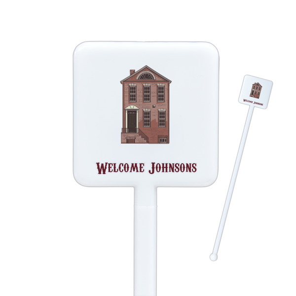 Custom Housewarming Square Plastic Stir Sticks (Personalized)