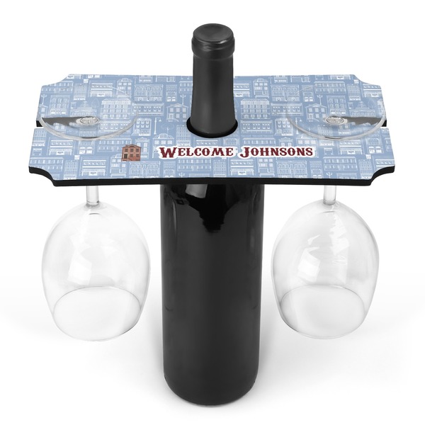 Custom Housewarming Wine Bottle & Glass Holder (Personalized)