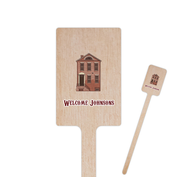 Custom Housewarming 6.25" Rectangle Wooden Stir Sticks - Single Sided (Personalized)