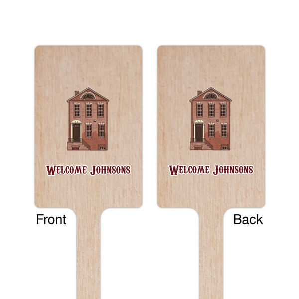 Housewarming Wooden 6.25" Stir Stick - Rectangular - Double Sided - Front & Back