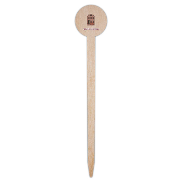 Housewarming Wooden 6" Food Pick - Round - Single Pick
