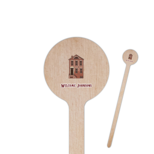 Custom Housewarming 6" Round Wooden Stir Sticks - Double Sided (Personalized)